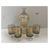 Amber Glass Decanter Set