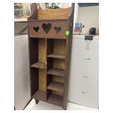 Vintage Wooden Country Hearts Shelf / Display