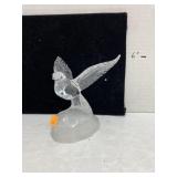 Winged glass bird figurine