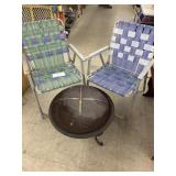 Fire Pit & 2 Folding Chairs