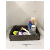 Basket of Dog Care Items (not all full bottles)