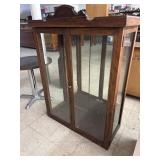 Mirrored Glass Curio Cabinet - no shelves  -