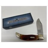 ROUGH RIDER AMBER BONE DEER SLAYER CLASP BULLDOG