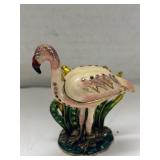 Flamingo Bejeweled Hinged Trinket Box Metal