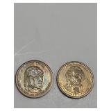 2 Presidential Dollar Coins