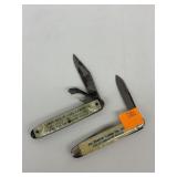 2 Vintage Knives w/ Advertising