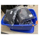 Tote of Puffy Vests in packaging