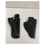 Leather gun belt holsters