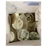 Hanging glass items, coasters, soap dish, etc