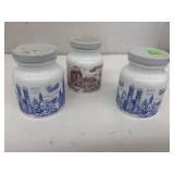 VTG German Milk Glass Jars