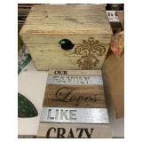 Decorative Box (hinge Broken) and Sign decor