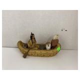 Resin Native American canoe figure