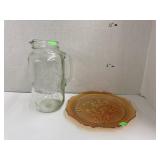 Golden Harvest pitcher & Vntg Marigold carnival