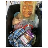 Box of Halloween Masks, Costumes, Misc