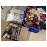 3 boxes of Christmas decor and misc