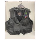 Leather motorcycle vest