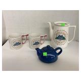 Welcome to our Home tea pot, cups, & tiny pot