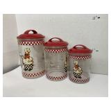 Set of 3 Eurita plastic canisters