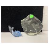 Glass hummingbird & dolphin pieces