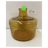 Vntg Blenko Amber crackle glass vase