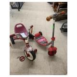 Childï¿½s tricycle and scooter