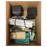 VHS player, speakers, misc electronics