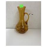 Vntg Blenko Amber cracked glass pitcher