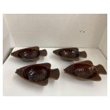 Set of 4 ceramic fish bowls