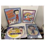 4 cnt Metal Signs - Betty Boop