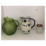 Green Pitcher, Flower Pitcher, and Jar