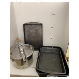 Metal Cooking Trays and Popcorn Popper