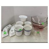 Milk Glass, Corning Mugs, Pyrex, Large Bowl