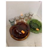 Colored Glass Shot Glasses and Ash Trays