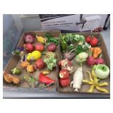 2 Flats Enesco Home Grown Figurines- some chipped