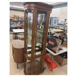 Curio Cabinet w/ Rounded Glass, Glass Shelves,