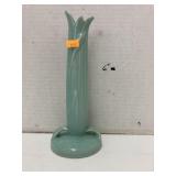 Vntg Weller Pottery turquoise vase (cracked)