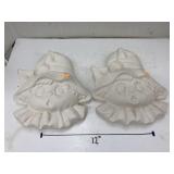 2-unfinished ceramic scarecrows