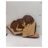 Hand crafted 3D Intarsia Wood Art Labrador