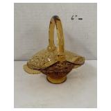 Amber-colored glass Basket