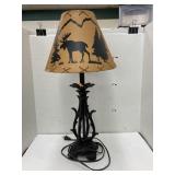 Cast iron lamp w/moose shade