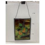 Pear stained glass sun catcher