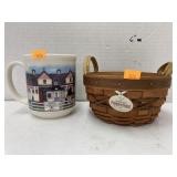 Longaberger cup and basket