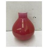 Crate and Barrel pink & white glass vase