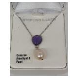 Jewelry - Genuine Amethyst & Pearl Sterling