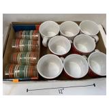 4cnt Striped Glasses and 8cnt Campanella Mugs