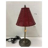 Metal lamp with beaded shade