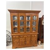 2 Piece China Cabinet  w/ Glass Shelving