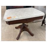 Antique Victorian Walnut Burl Marble Top Parlor