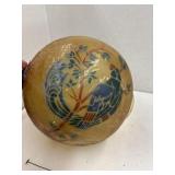 Vintage Glass Lamp Shade w/ Parrot Decor