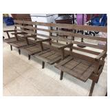 Wooden Theatre Style Seating - approx 8.5 ft long